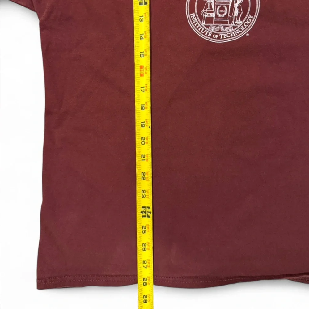 VTG Y2K Men’s Burgundy Champion MIT Graphic T-Shirt Size XL - Picture 8 of 9